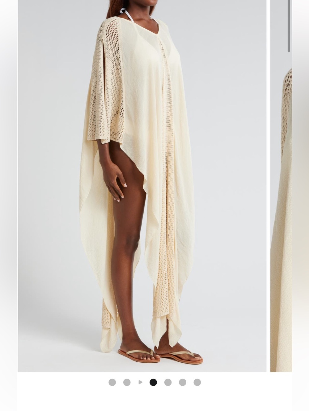 Cream Crochet Inset Swim Coverup